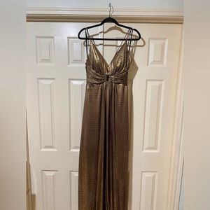 Gold and brown formal dress
